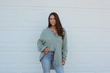 Oversized Sage Top