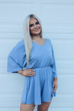 Denim Blue Dress Up Dress Down Romper