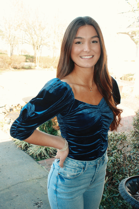 Velvet Royal Blue Bodysuit