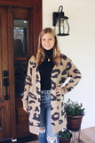 Charcoal Leopard Knit Cardigan