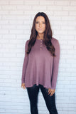 Thermal Knit Top- Mauve