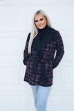 Black Navy Burgundy Plaid Tie Jacket