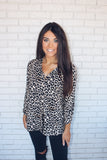 Tan/ Toffee Animal Print Button Down