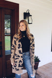 Charcoal Leopard Knit Cardigan