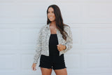 Ivory-Grey Zebra Denim Jacket