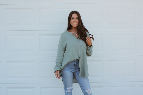 Oversized Sage Top