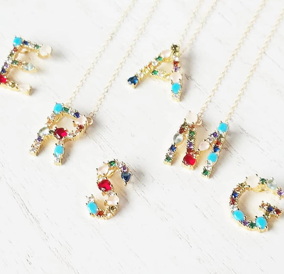 Colorful Initial Necklaces