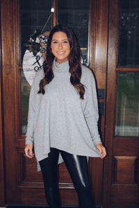 Ellie Turtleneck Sweater In Heather Gray