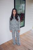 Comfy Cozy Leopard Lounge Set- Charcoal