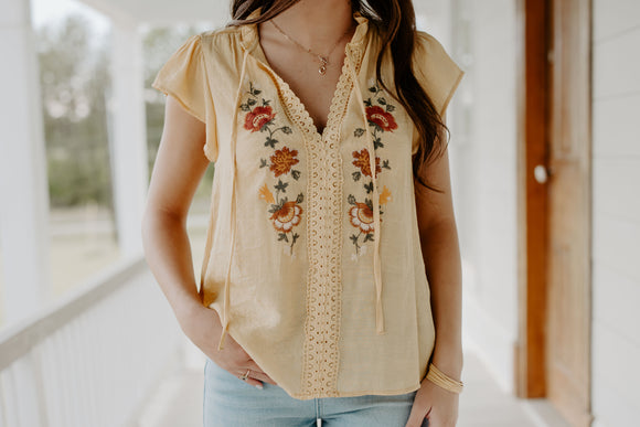 Light Mustard Flower Top