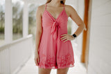 Always On My Mind Hot Pink Tie Romper