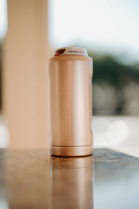 Brumate: hopsulator slim 12 oz- Glitter Rose Gold